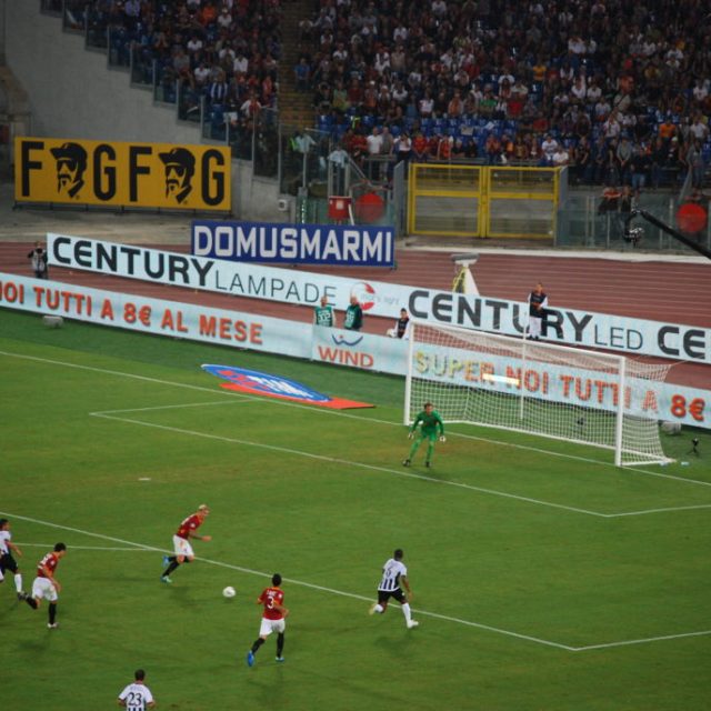 Pubblicità allo stadio di Roma