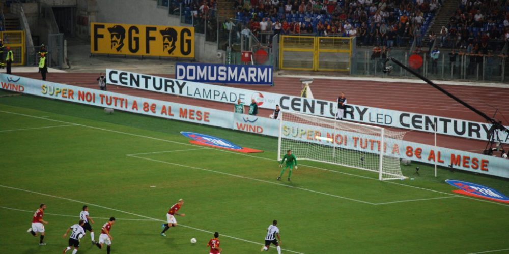 Pubblicità allo stadio di Roma